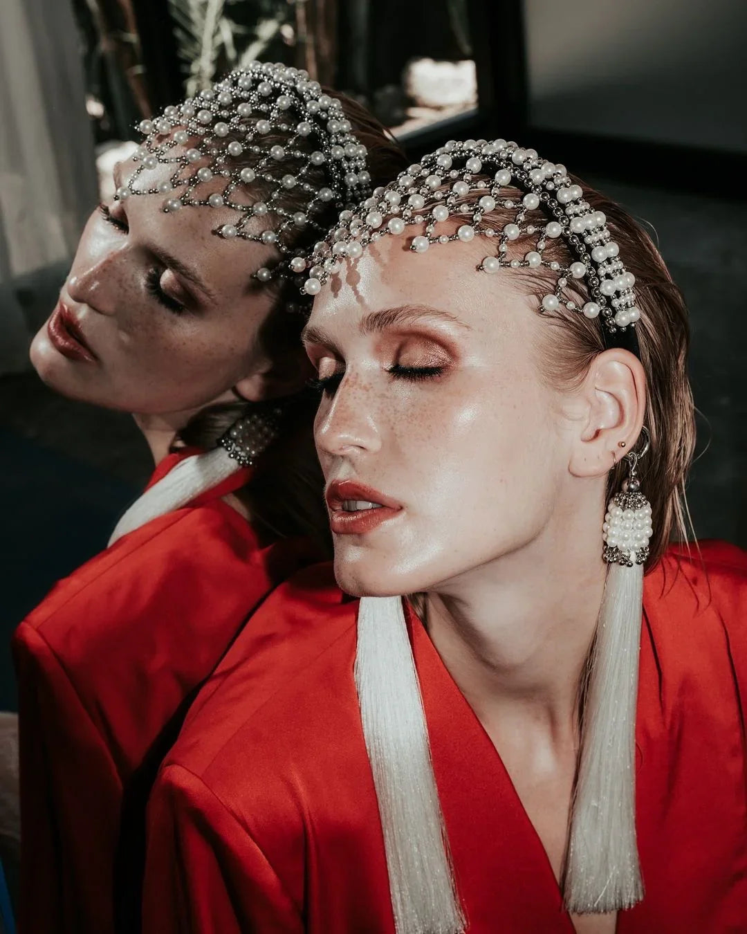 Freja Modular Headband – Luxury Beaded Statement Headband w/ Removable Medallions - 2 Variants | Best Seller