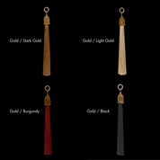 11" Gold Cap Polyester Tassel - 5 color variations
