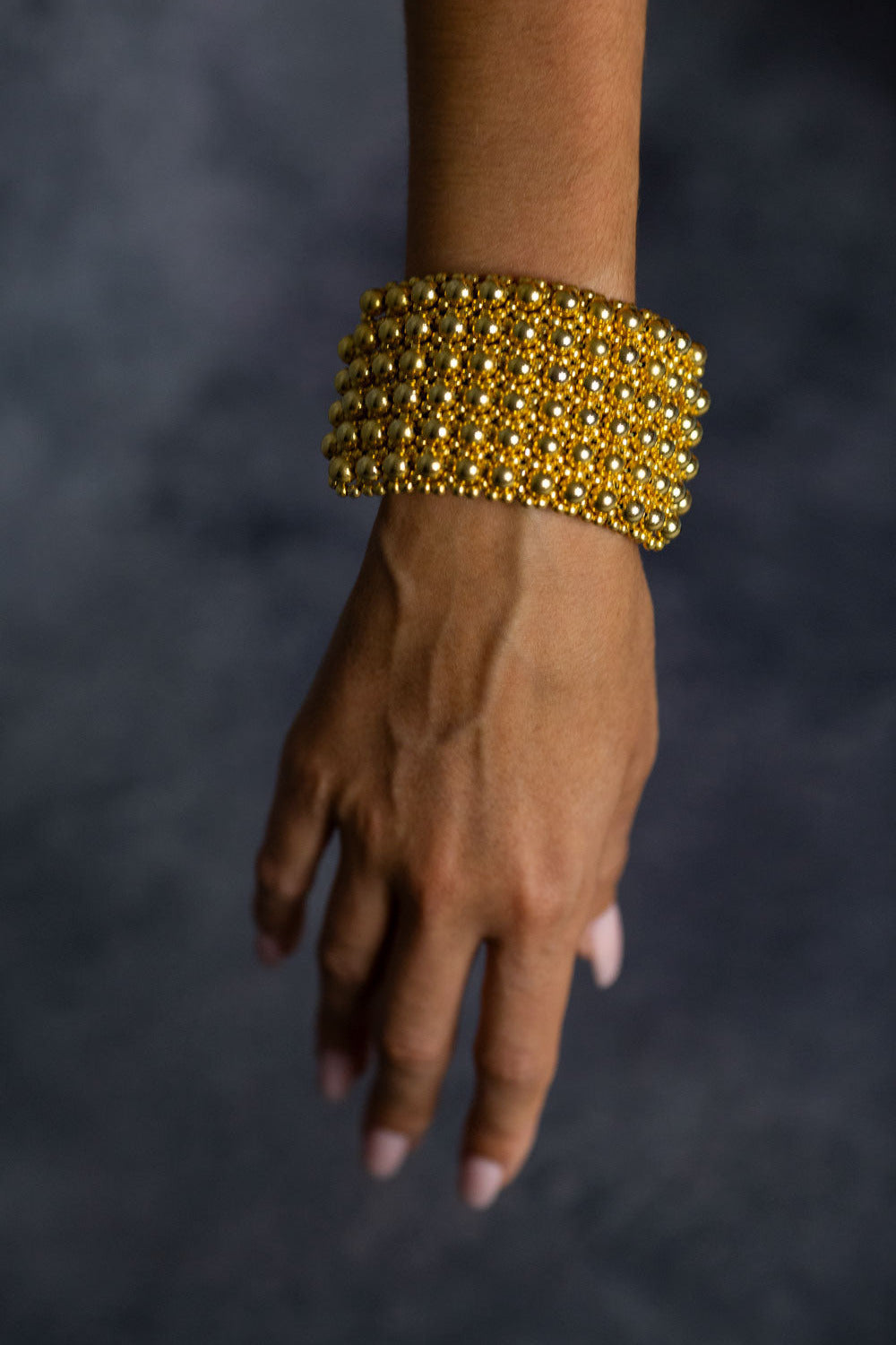 Elohim Wide Textured Band in Gold