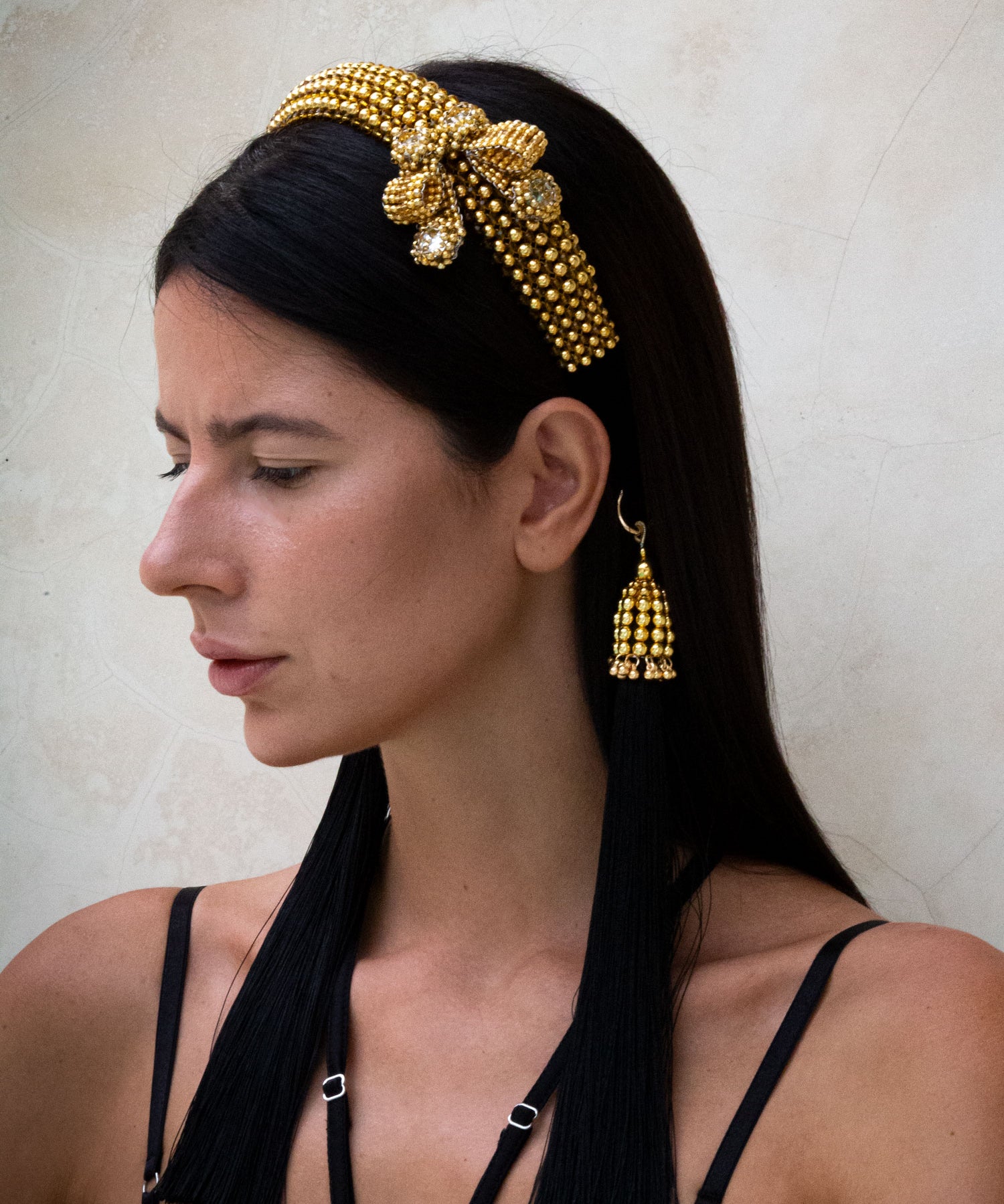 Amaya Beaded Bow Modular Head Band - 3 Color Variants
