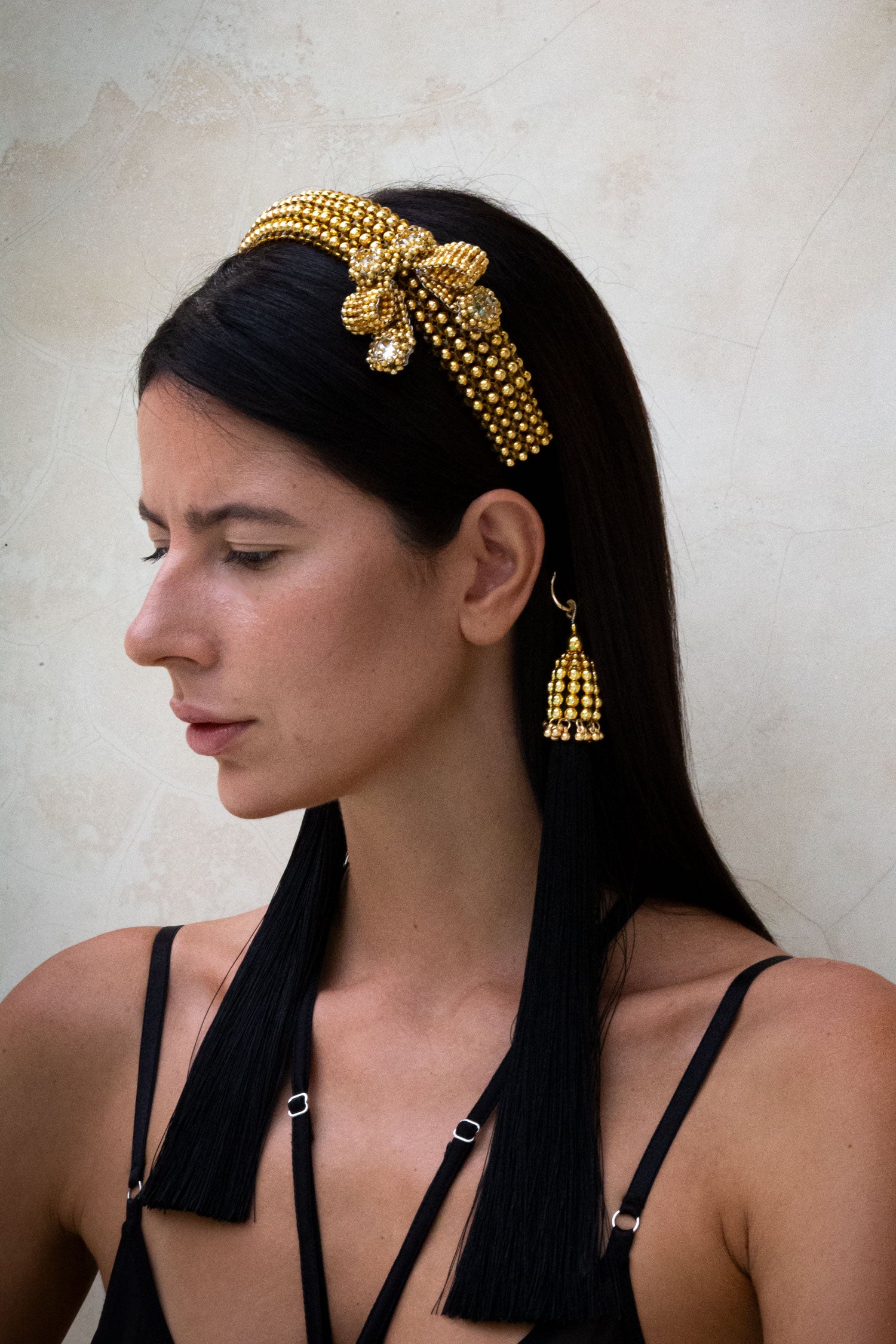 Amaya Beaded Bow Modular Head Band - 3 Color Variants