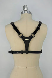 Lister Beaded Architectural Leather Cage Top