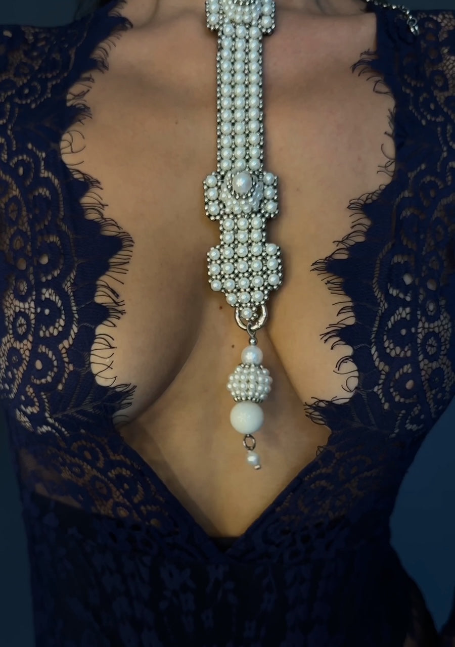 Large White Pearl Medallion