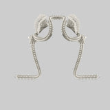 Pearl Jas Modular Headpiece System: with removable White Tassels, Large Pearl Medallions