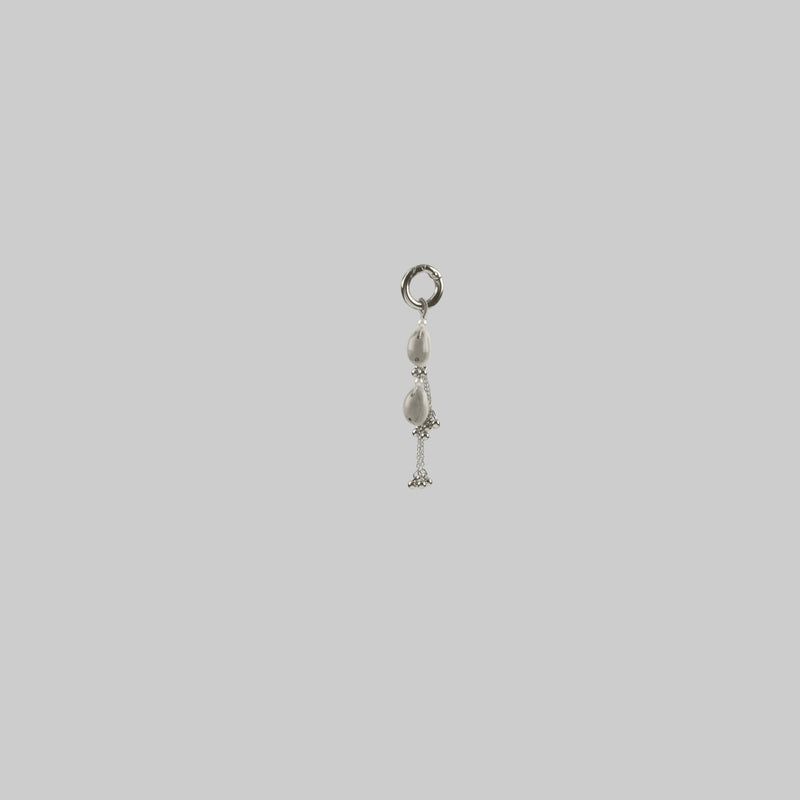 Jas Modular Headpiece System w/Face Chain, Cowrie Shell Tassels, in Pearl