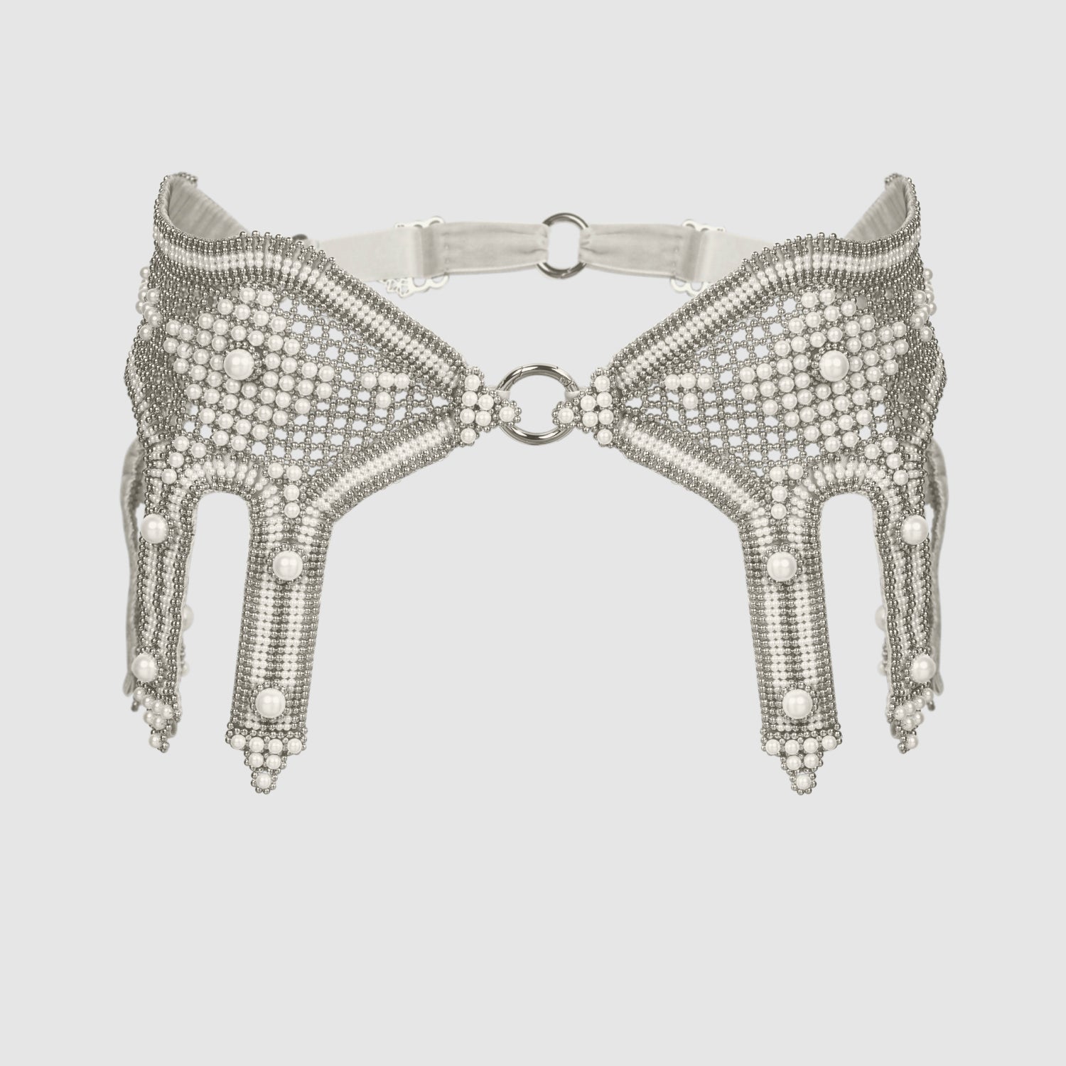 Khutulun Modular Garter Belt In Pearl