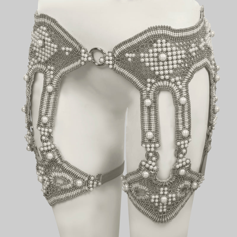 Khutulun Garter Band in Pearl