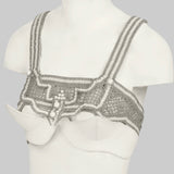 Khutulun Modular Top w/ Leather Bra in Pearl