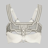 Khutulun Modular Top w/ Leather Bra in Pearl