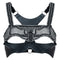 Khutulun Modular Top with leather Bra in jet black, premium handcrafted accessory, ghost image front view