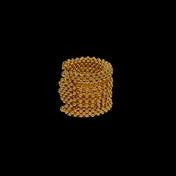 beaded modular 22k gold wash on polymer siler metal beads ghost image side view on black background
