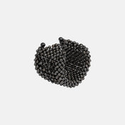 handcrafted polymer metal beads grey Khutulun 4D Supple Cuff from object and dawn diagonal view ghost image