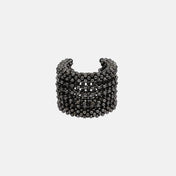 handcrafted polymer metal beads grey Khutulun 4D Supple Cuff from object and dawn front view ghost image
