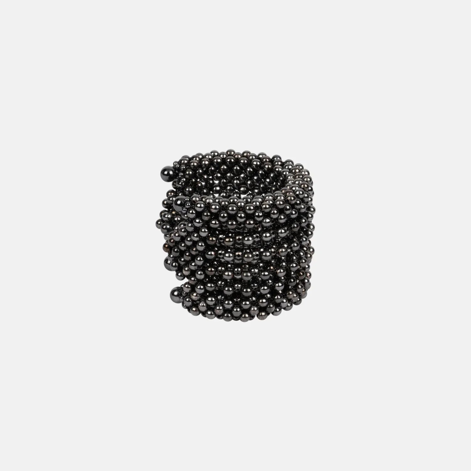 handcrafted polymer metal beads grey Khutulun 4D Supple Cuff from object and dawn side view ghost image