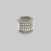 high quality polymer metal beads and japanese systetic pearl Khutulun 4D Supple Cuff in pearl from object and dawn side view ghost image