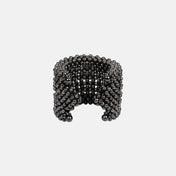Khutulun 4d cuffs beaded adjustable high quality polymer metal beads jet black from object and dawn back view ghost image