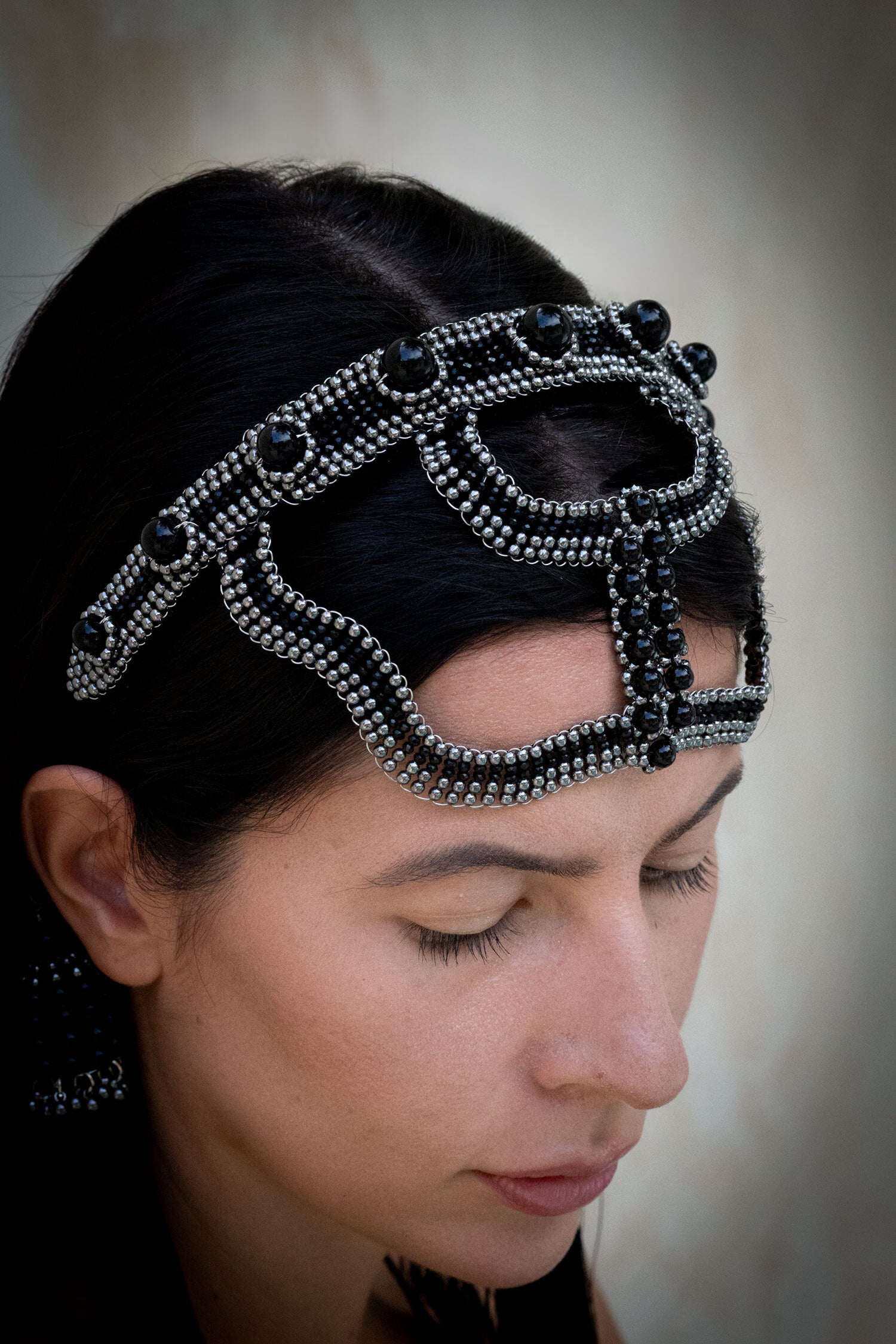 Khutulun Head Band in Jet Black
