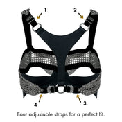 back view of back side khutulun modular top with guide of adjustable straps 