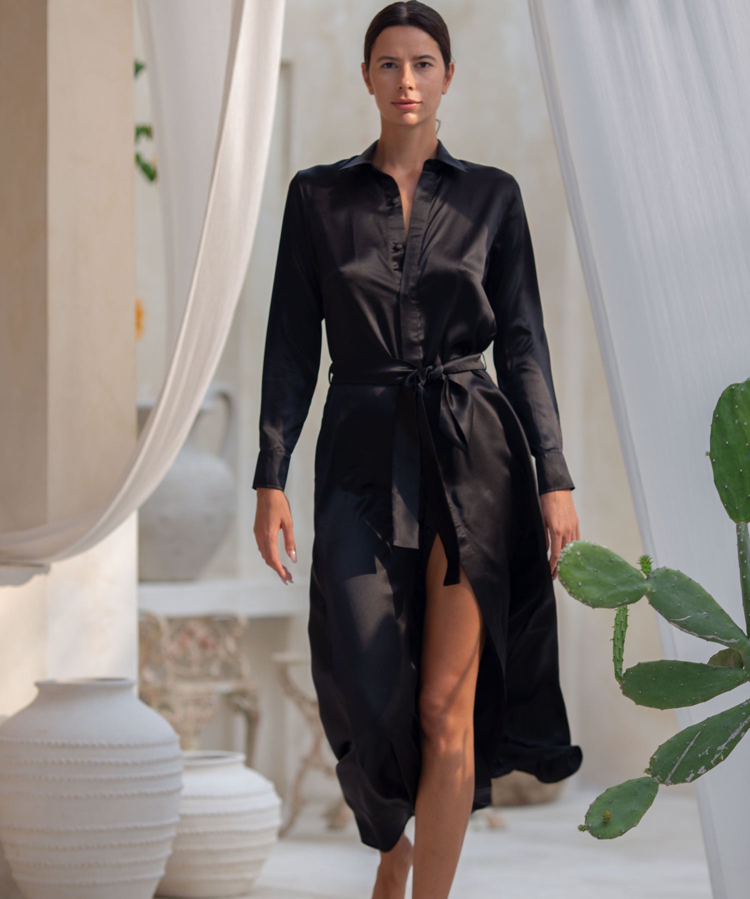LONGSLEEVESILKMAXIDRESSbyObject_Dawn-BLACK-frontinmotion.jpg