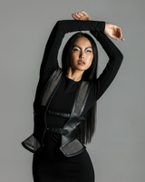 Lister Mesh Beaded Leather Bodice