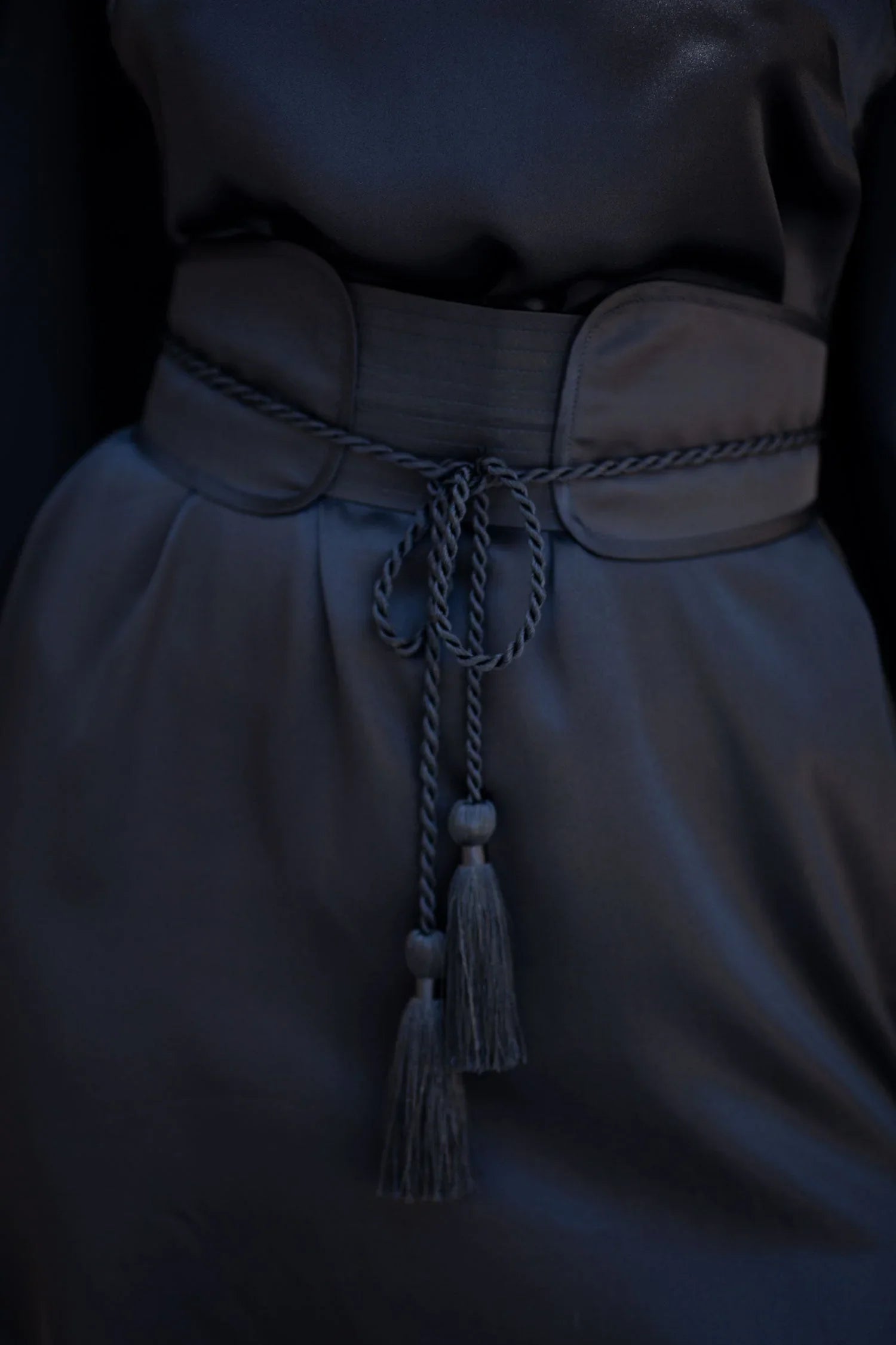 object and dawn close up view of mineko silk kimono by object & dawn