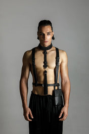 premium leather modular harness&belt with iphone stamp by object and dawn
