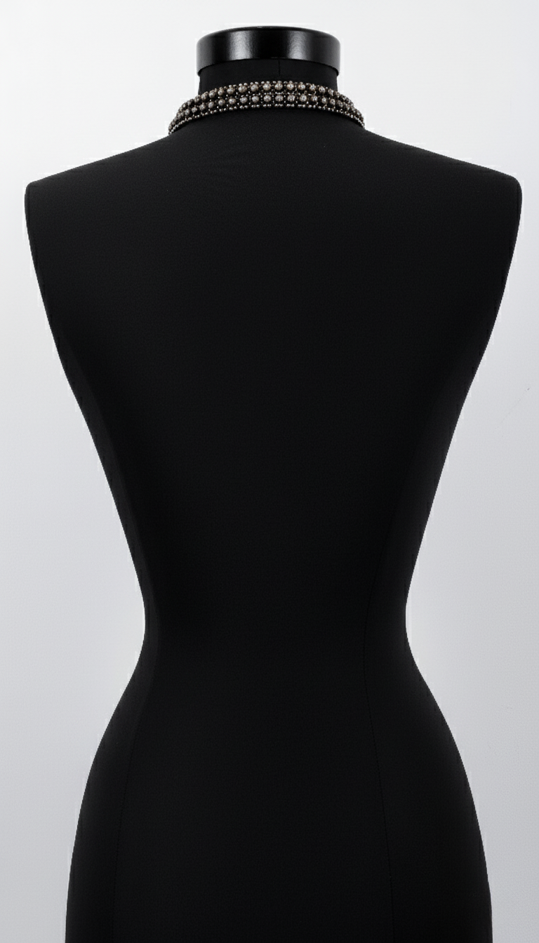 Black mannequin torso with a dSignature Slim T-Choker  on a white background by Object & Dawn.