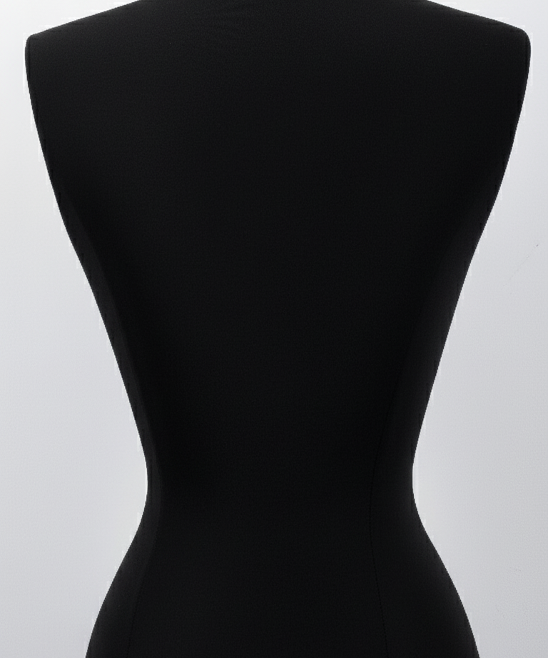 Black mannequin torso with a dSignature Slim T-Choker  on a white background by Object & Dawn.