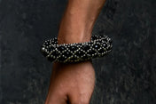 beaded nyx supple cuff in jetblack by object and dawn close up