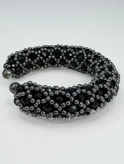 Object & Dawn Nyx Cross-Beaded Cuff in Jet Black ghost image side view