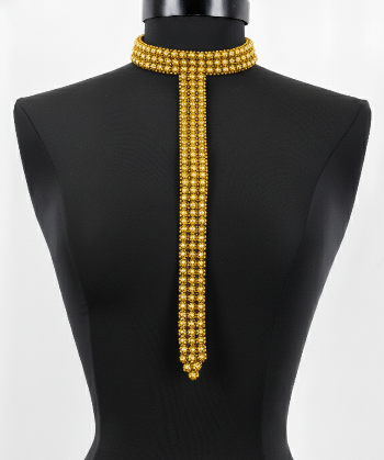 Signature Slim T-Choker Gold displayed on a black mannequin against a white background by Object & Dawn.
