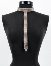Signature Slim T-Choker silver on a black mannequin against a white background by Object & Dawn.