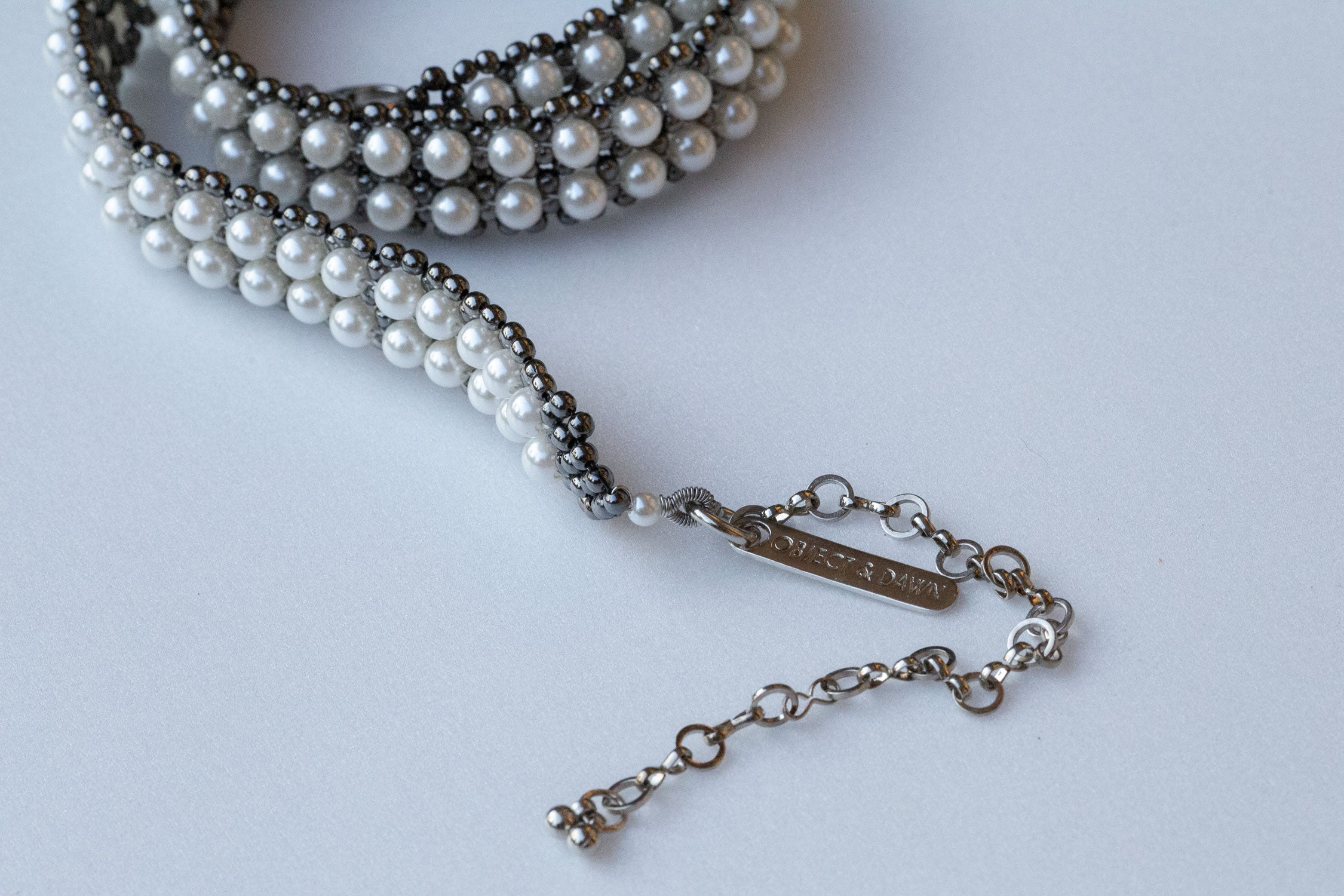 Silver & Pearl Beaded Hatband