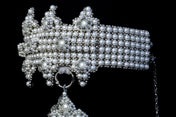 Beaded detail of Sappho Crown with clusters in pearl by Object and Dawn ghost image 