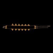 Beaded modular crown in gold by object and dawn ghost image, lining view