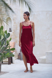Teuta Maxi Silk Slip Dress - 2 Color Variants