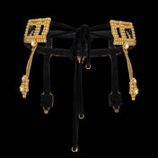 Object & Dawn Beaded Teuta Modular Belt with in gold, modular fashion, ghost image back view 