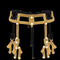 Object & Dawn Beaded Teuta Modular Belt with Amaya Bow in gold, modular fashion, ghost image front view 