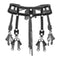Object & Dawn Beaded Teuta Modular Belt with Amaya Bow in jet black, modular fashion, ghost image front view 