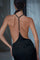 premium black silk harness skirt worn back view by object and dawn