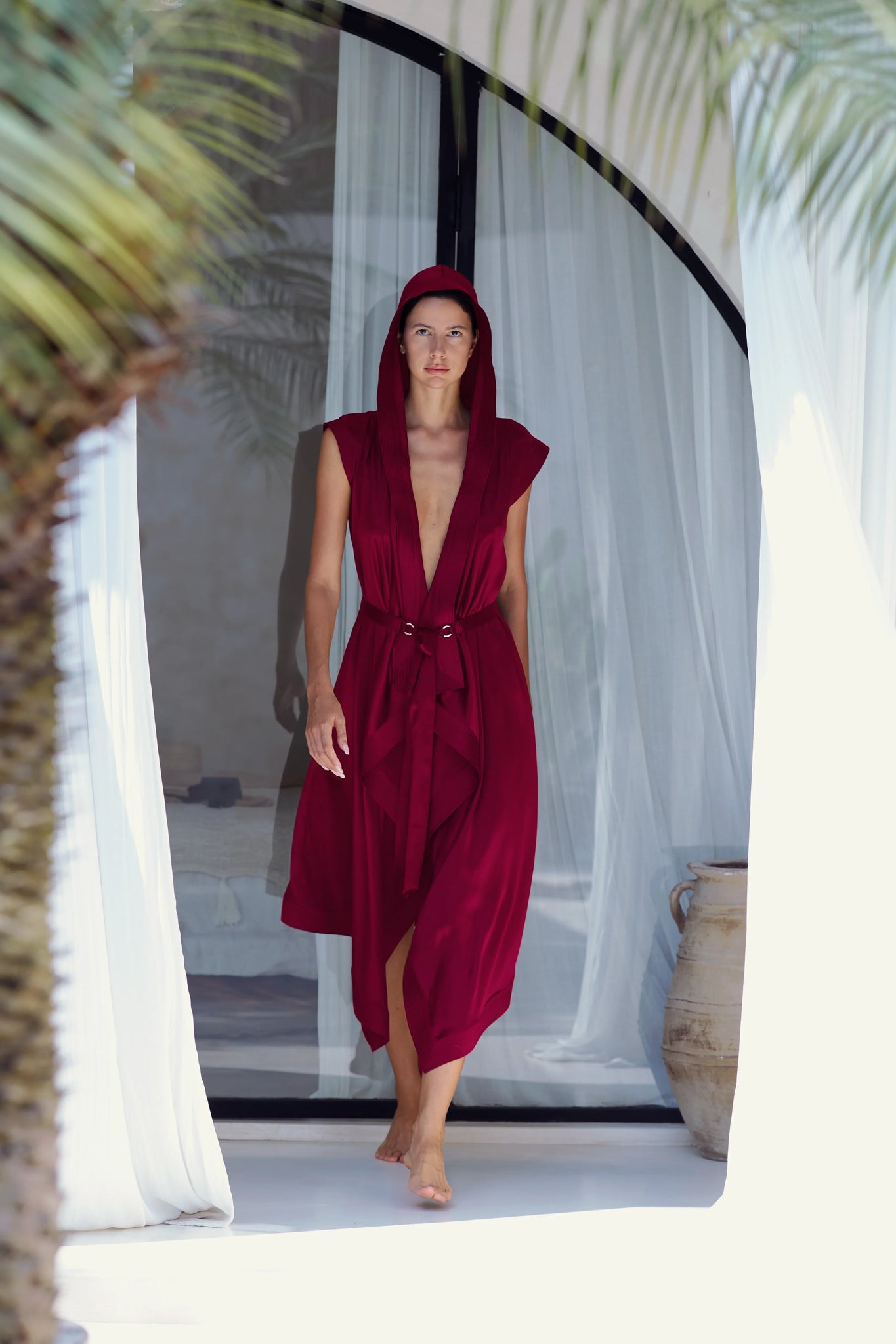 Tamoe Silk Top Stitched Hooded Robe - 3 Color Variants – Object & Dawn