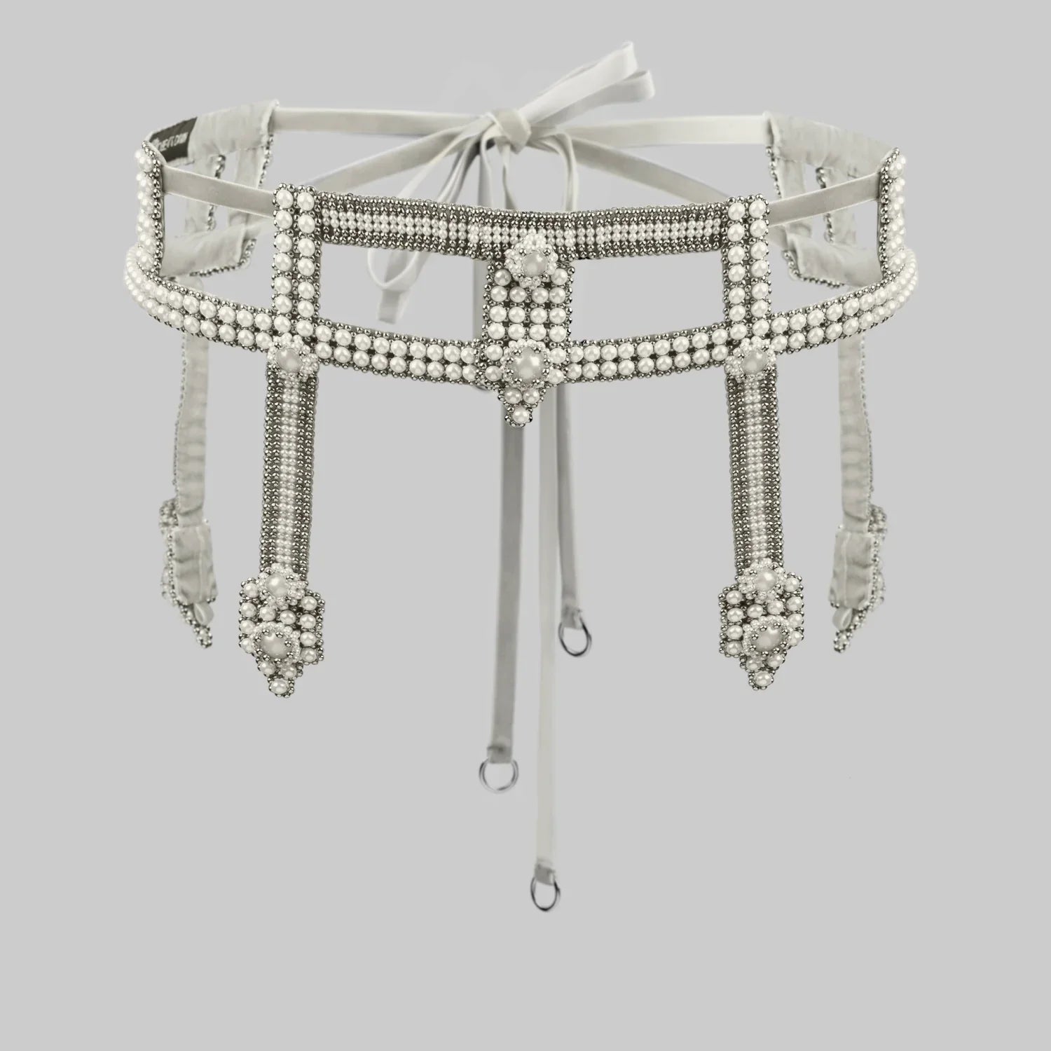 Teuta Beaded Luxury Statement Sash with Removable Bows - 4 Colors | Best Seller