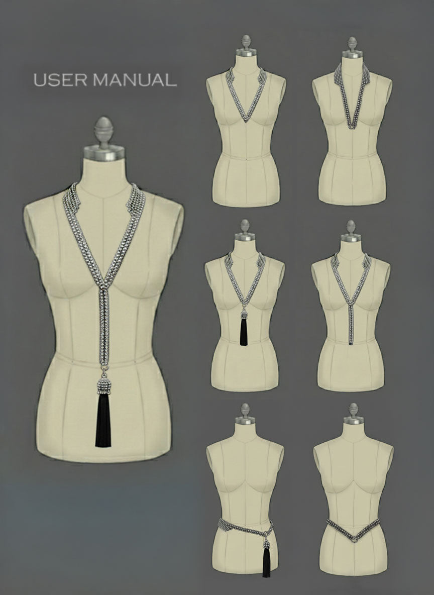 Beaded Tailored Collar with Removable Tie (6-in-1 looks)