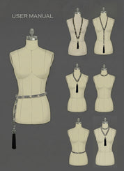 Beaded Adjustable Chain Belt with Removable Tassel - 7 Looks in 1