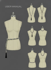 Beaded Adjustable Chain Belt with Removable Tassel