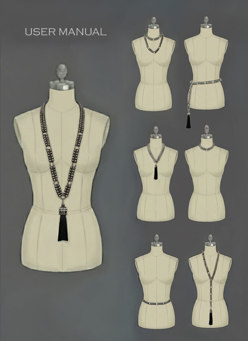 Beaded Link Necklace w/ Removable Tassel - 7 in 1 looks