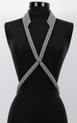 V-Neck Beaded Harness w/ Collar Stand - 6 Looks in 1