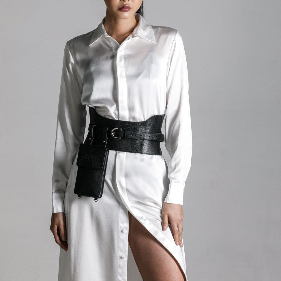Zheng Leather Structured Corset Belt