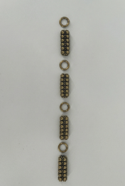 Object & Dawn headband featuring antique gold intricate beaded link with unconected claps craftsmanship