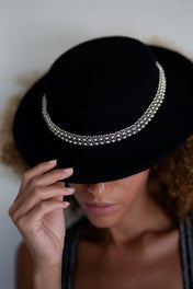modular hat band silver on black hat by object and dawn